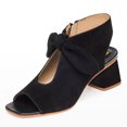thumbnail image 1 of FSJ Women Casual Bowknot Peep Toe Sandals Chunky Low Heel Sandal Booties Hollow Cutout Slingback Zipper Comfortable Dress Shoes Size 13 Black, 1 of 4