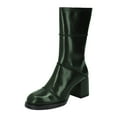 thumbnail image 1 of FSJ Women Classic Round Closed Toe Mid Calf Boots Chunky Block Low Heel Side Zipper Dressy Versatile Booties Shoes Size 6 Green, 1 of 4