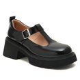 thumbnail image 1 of FSJ Women Classic Round Toe Strap Buckle Mary Jane Pumps Shoes Size 7 Black, 1 of 4