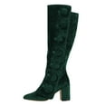 thumbnail image 1 of FSJ Women Classic Side Zipper Knee High Boots Chunky Block Heels Fold Over Button Pointy Closed Toe Comfort Casual Wear Shoes Size 13 Green, 1 of 4