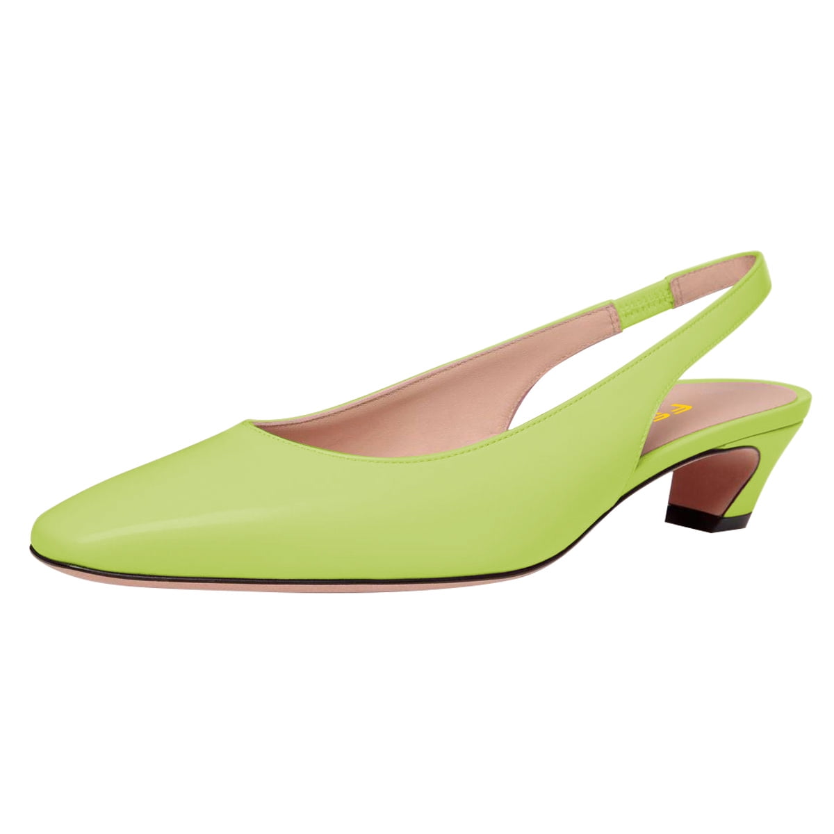 FSJ Women Classic Square Closed Toe Elastic Strap Slingback Pumps ...