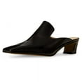 thumbnail image 1 of FSJ Women Comfortable Chunky Block Low Heel Mules Square Closed Toe Backless Loafers Slip On Office Clogs Slides Shoes Size 5.5 Black, 1 of 1