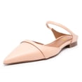 thumbnail image 1 of FSJ Women Comfortable Pointy Close Toe Flat Low heel Sandals Ankle Buckle Strap Slip On Slides Ladies Casual Mules Shoes Size 8 Pink, 1 of 4