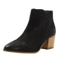 thumbnail image 1 of FSJ Women Comfy Stacked Block Mid Heel Ankle Boots Almond Closed Toe Side V Cutout Zip Bootie Dressy Office Shoes Size 16 Black, 1 of 5