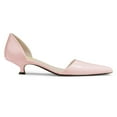thumbnail image 1 of FSJ Women Elegant Pointy Toe Slip on D'orsay Pumps Solid Color Low Kitten Heels Comfortable Business Dressy Shoes Size 7 Pink, 1 of 4