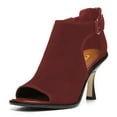 thumbnail image 1 of FSJ Women Fashion Peep Open Toe High Heel Sandals Cutout Ankle Strap Buckle Booties Back Zipper Nightclub Pumps Shoes Size 7.5 Red, 1 of 4