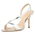 thumbnail image 1 of FSJ Women Graceful Open Toe Stiletto High Heel Sandals Strappy Slingback Slip On Sexy Dance Evening Dress Shoes Size 9 Silver, 1 of 4