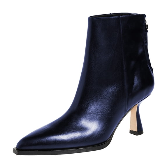 FSJ Women Low Heel Booties Pointed Toe Back Zipper Ankle Boots Closed Toe Fashion Comfy Short Boot for Women Size 14 Blue