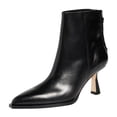 thumbnail image 1 of FSJ Women Low Heel Booties Pointed Toe Back Zipper Ankle Boots Closed Toe Fashion Comfy Short Boot for Women Size 4 Black, 1 of 4