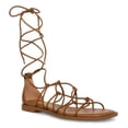 thumbnail image 1 of FSJ Women Open Toe Lace up Gladiator Sandals Woven Strappy Ankle Wrap Flats Summer Beach Outdoor Shoes Size 15 Sienna, 1 of 5