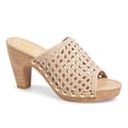 thumbnail image 1 of FSJ Women Platform Chunky Heel Sandals Braided Open Toe Slip On Wide Band Wooden Block Mules Shoes Size 7.5 Nude, 1 of 4