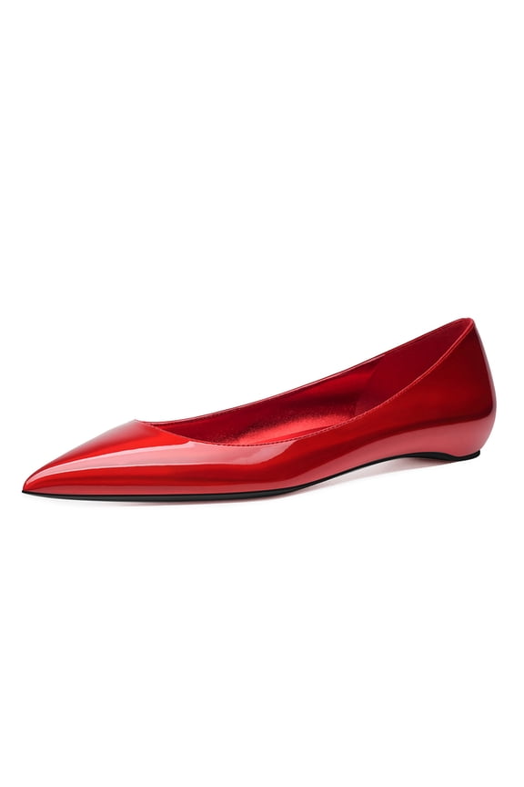 Women Pointed Toe Ballet Flats Comfortable Slip On Flats Shoes Casual Shoes Size 11 Red