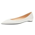 thumbnail image 1 of FSJ Women Pointed Toe Ballet Flats Comfortable Slip On Flats Shoes Casual Shoes Size 16 Beige, 1 of 4