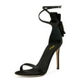 thumbnail image 1 of FSJ Women Sexy Back Bowknot Ankle Buckle Strap Sandals Open Toe One Strap Stiletto Heels Slide Pumps Wedding Summer Dress Shoes Size 14 Black, 1 of 4