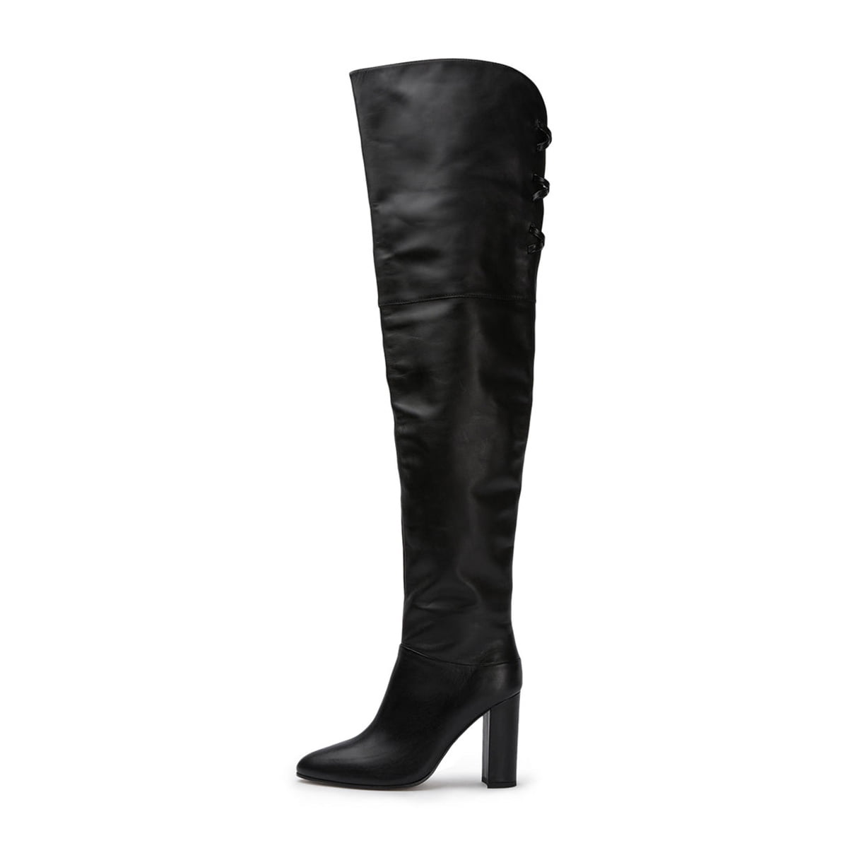FSJ Women Sexy Chunky Thigh High Heel Back Lace Up Over The Knee Boots ...