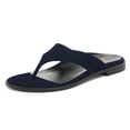thumbnail image 1 of FSJ Women Simple Slide Flip Flops Thong Sandals T-Strap Flat Slip On Slippers Casual Comfort Vacation Summer Day Outfit Shoes Size 7.5 Navy, 1 of 5
