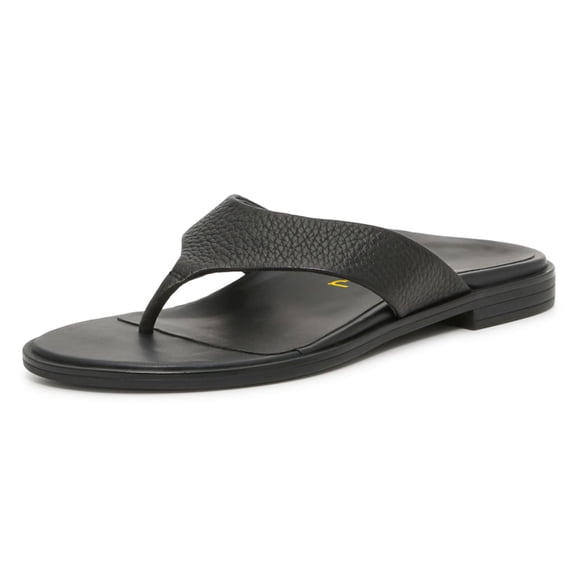 FSJ Women Simple Slide Flip Flops Thong Sandals T-Strap Flat Slip On Slippers Casual Comfort Vacation Summer Day Outfit Shoes Size 8.5 Black