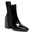 thumbnail image 1 of FSJ Women Square Toe Side Zipper Booties Mid Block Chunky Heel Ankle Boots Comfortable Work Daily Walking Shoes Size 12 Black, 1 of 5
