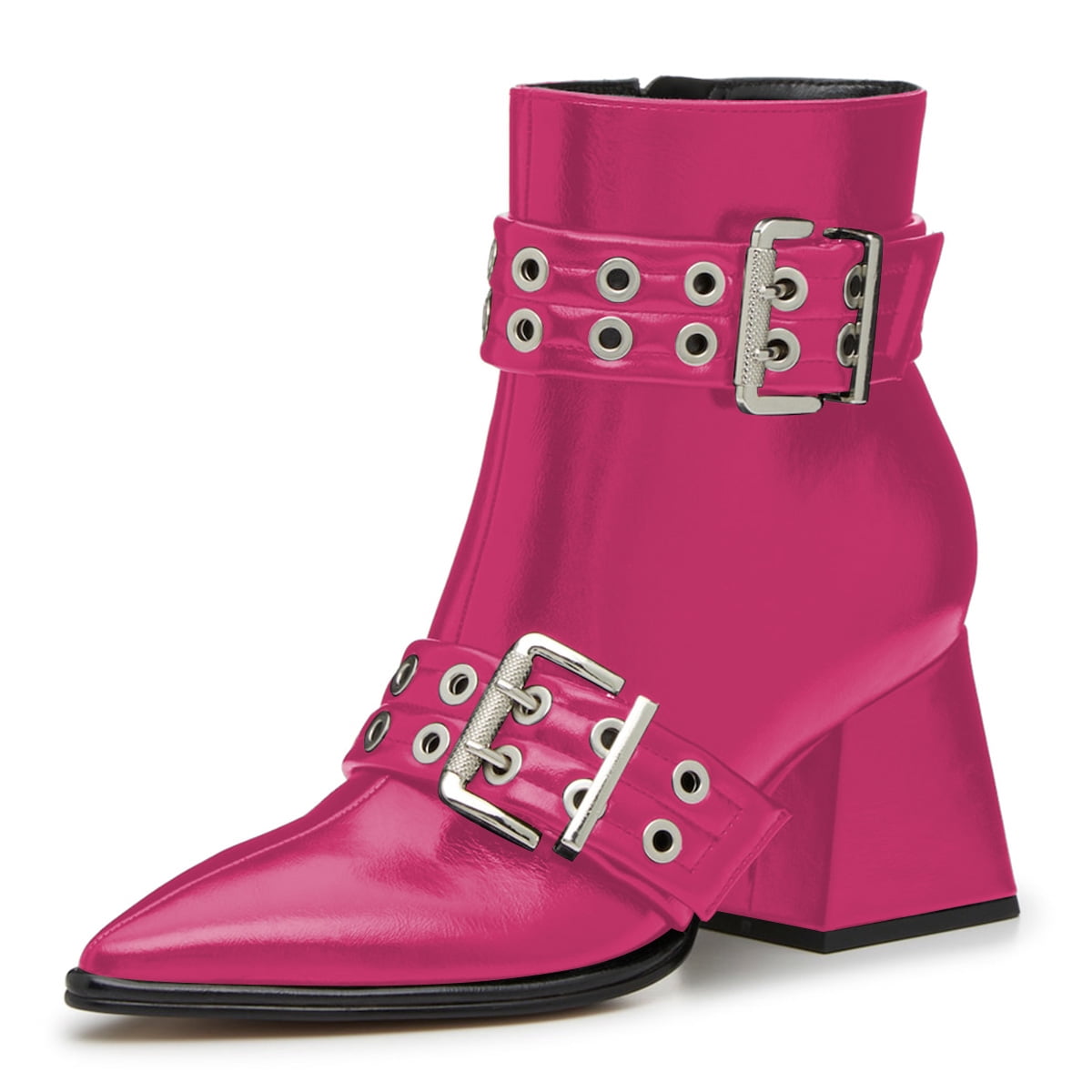 Woman Computer Inventor FSJ Women Stylish Pointed Toe Side Zipper Ankle Boots Chunky Mid Heel ...