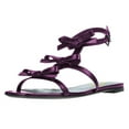 thumbnail image 1 of FSJ Women Sweet Bowknot Open Toe Flats Sandals T-Strap Buckle Gladiator Sandals Comfortable Party Dressy Shoes Size 10.5 Purple, 1 of 4