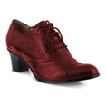 thumbnail image 1 of FSJ Women Vintage Closed Toe Dress Oxfords Comfortable Chunky Heel Wingtip Brogues Perforated Lace-Up Pumps Office Shoes Size 8.5 Red, 1 of 4