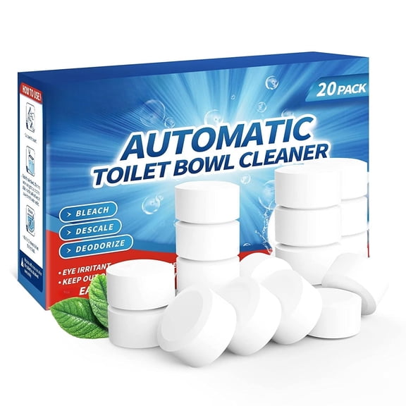 FSLRU Toilet Bowl Cleaner Tablets, 20/40/60 Pack, Auto Bleach, Long-Lasting
