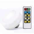 thumbnail image 1 of FSLiving 1-Pack 100 Lumens LED Puck Light with Remote Control Battery Run E26 Lampholder for Bedroom Cabinet Battery Powered Lights Battery Not Included, 1 of 7