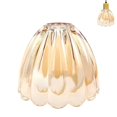 thumbnail image 1 of FSLiving 1-Pack 5.9" Clear Tulip Amber Glass Lamp Shade Replacement, Bell Shape Brown Glass Cover, DIY Torchiere Shade Decorative for Pendant Light Table Lamp Swag Ceiling Lamp Wall Sconce, 1 of 5