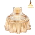 thumbnail image 1 of FSLiving 1-Pack 6.7" Amber Glass Water-drop Lamp Shade Replacement, Brown Flower Bell Glass Cover, DIY Torchiere Shade Decorative for Pendant Light Table Lamp Swag Ceiling Lamp Wall Sconce, 1 of 6