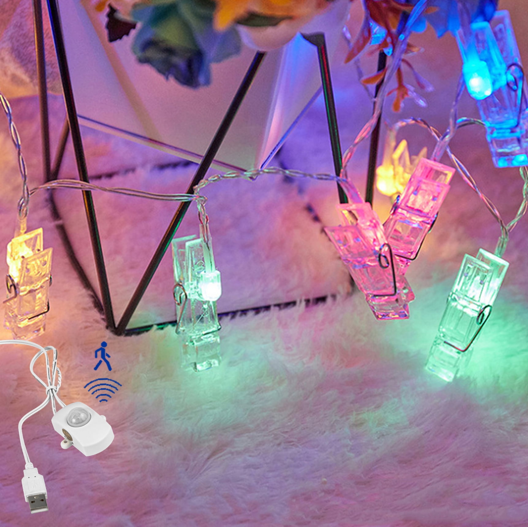 FSLiving 10 LED Photo Clip String Fairy Lights for Hanging Pictures ...