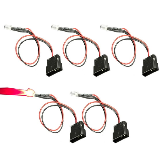 FSLiving 10PCS Blue Color 5mm CPU LED Light with 4P Connector Pre-Wire 7.9" Cord for PC Cases CPU Coolers Radiators System DIY Computer Case Decoration