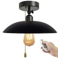 thumbnail image 1 of FSLiving 110V Hardwired Ceiling Light with Zipper Switch Remote Control Adjustable Angle Wall Light Industrial Black Iron Shade Dimmable&Color Changing Light Fixtures for Hallway Living Room - 1 Pack, 1 of 7