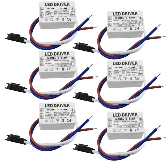 FSLiving 12V LED Driver, 85-265V, LED Transformer 3-5Watts Electrical Ballasts for LED Light Strips, Recessed Lights, Spotlights