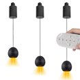 thumbnail image 1 of FSLiving 12W Zoomable Adjustable Length Track Light Pendnats H-Type with Aluminum Globe Shade Focusable Spotlight Remote Control with Stepless Dimming Color Changing for Decor,Black - 3 Lights, 1 of 9