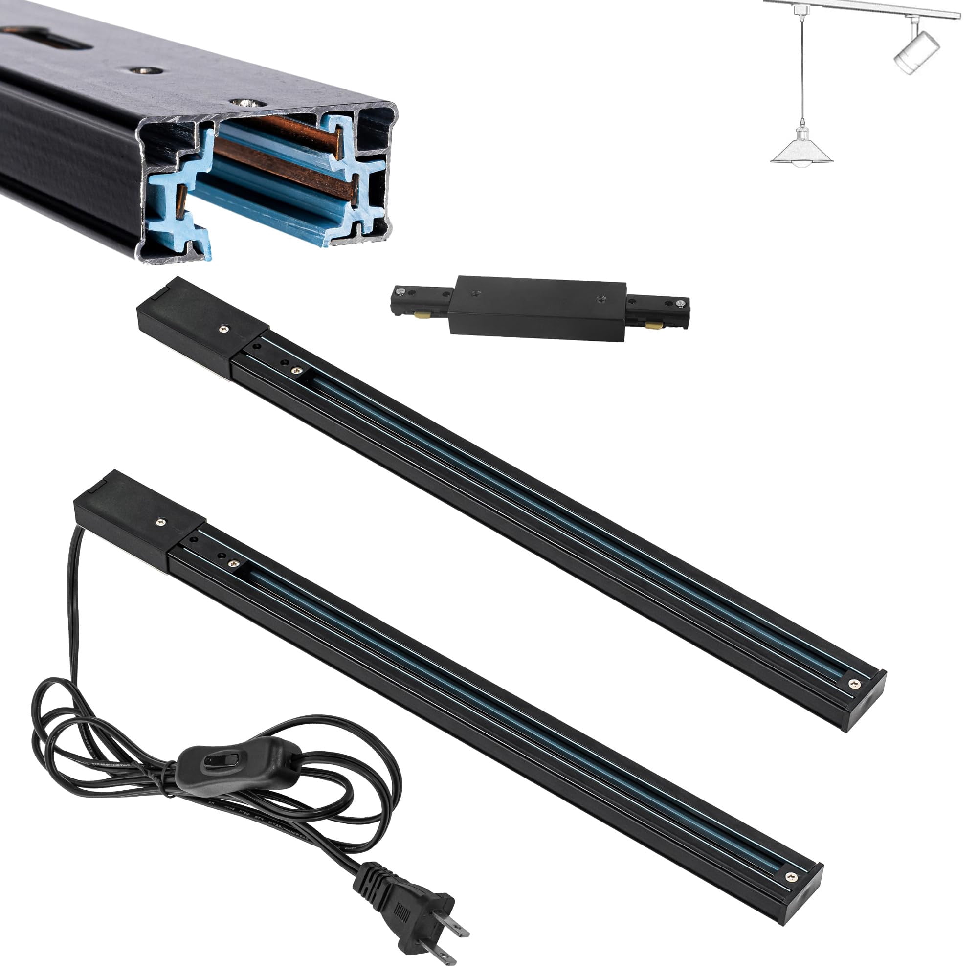 FSLiving 19.4Inches H Track with Plug in Cord,Mounting Hardware, 120V ...