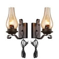 thumbnail image 1 of FSLiving 2-Pack Vintage Loft Black Shell Nordic Restaurant Industry Wall Sconces E26 UL Certification Plug-in Button Switch Cord Lighting Bulb Not Included, 1 of 8