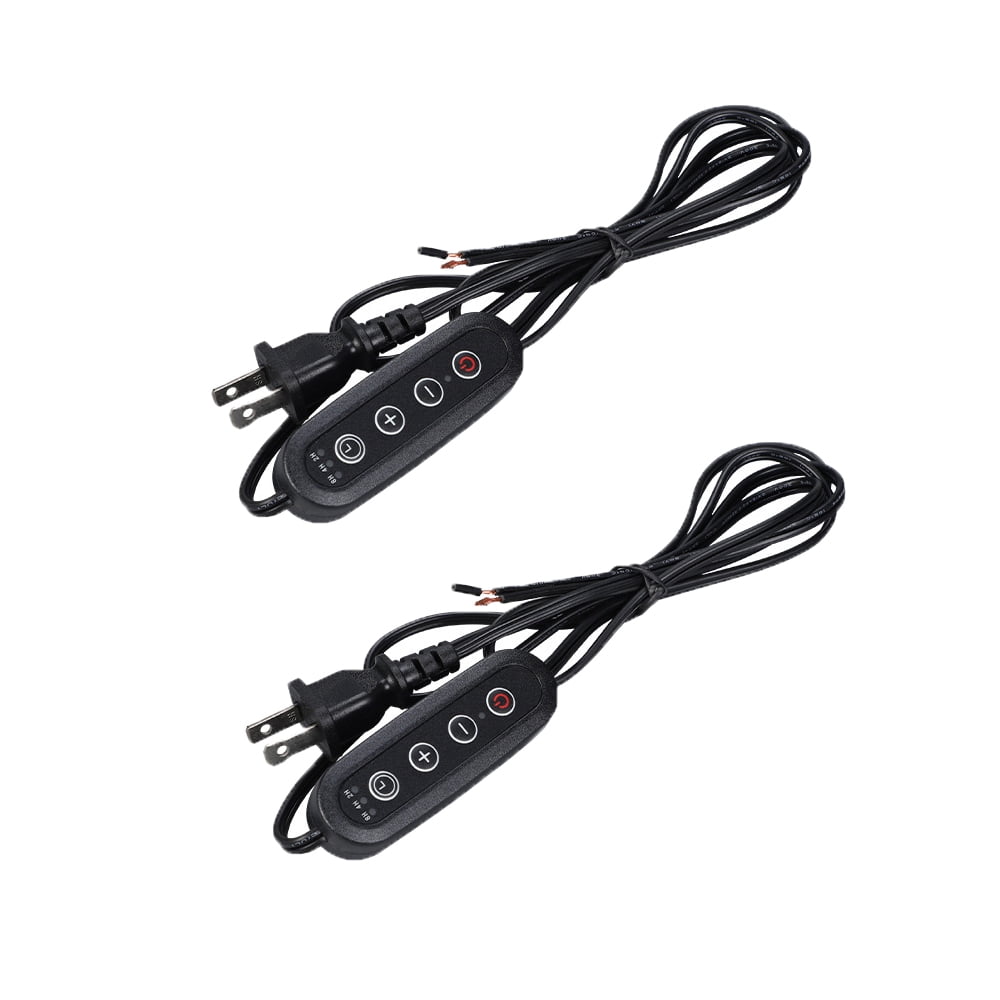 FSLiving 2Pcs Black Wire for for DIY Retro Style Replacement Open Wires, 5.9ft/1.8M Plug In Cord with Dimmer Timer Switch, On/Off Control Light Timer for Dimmable Lights and Incandescent Bulbs