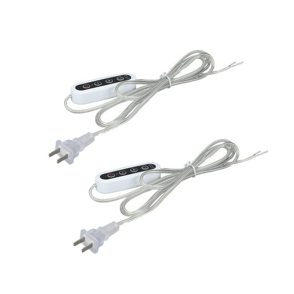 FSLiving 2Pcs Clear Wire for for DIY Retro Style Replacement Open Wires, 5.9ft/1.8M Plug In Cord with Dimmer Timer Switch, On/Off Control Light Timer for Dimmable Lights and Incandescent Bulbs