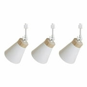 FSLiving 3-Pack Retro Style Mini Adjustable Angle H-Type Track Head Lighting E26 Base Metal Ceiling Light Track Light Fixture for Gallery Mirror Front Office Loft Bulb and Track Not Included - White