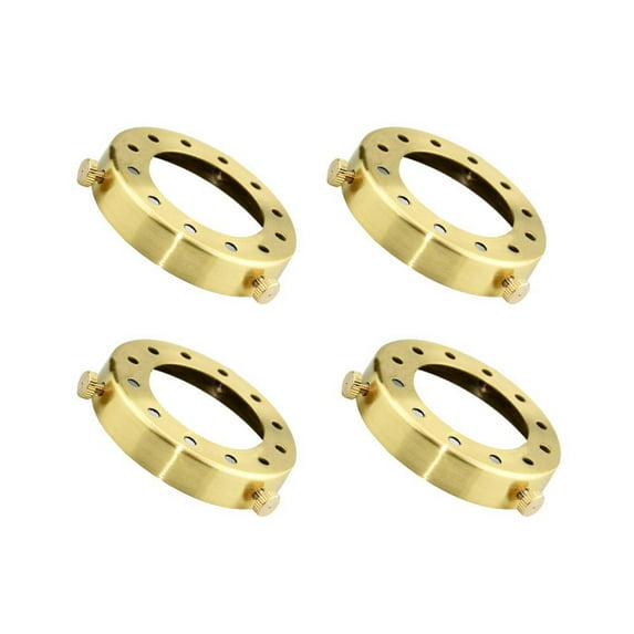 FSLiving 4-Pack Industrial Vintage Metal Decorative Ring Lighting Accessories for Pendant Light Wall Light Fixtures Lampshade Holder - Gold