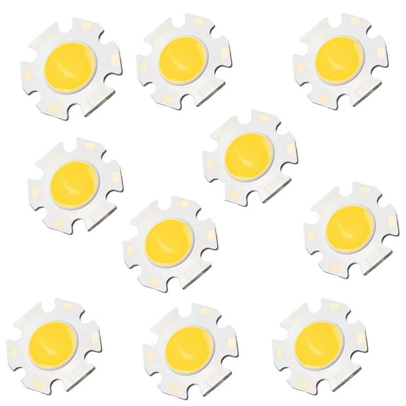 FSLiving 5W DIY LED COB Chip Replacement High Power Bead Light Lamp Bulb 3000K Warm White DC9-10V,10 PCS