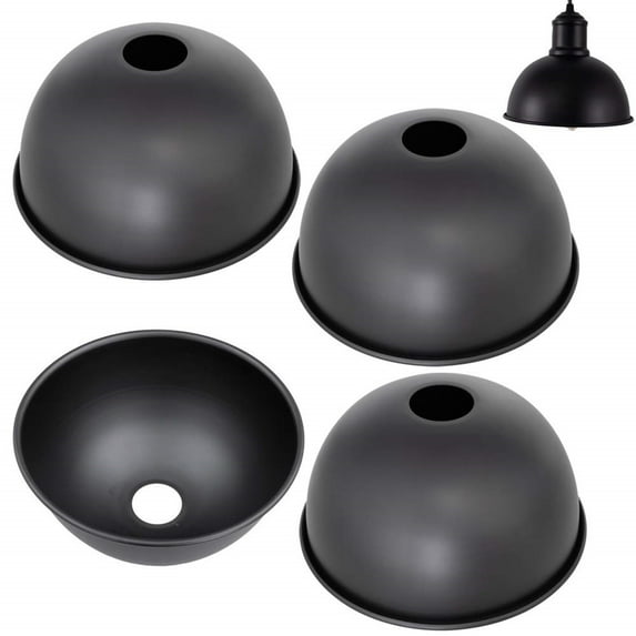 FSLiving 8.3" Industrial Vintage Metal Bulb Guard Iron Black Hanging Ceiling Holder DIY Light Shade Decorative Replacement Lamp Shade for Pendant Light Table Lamp Wall lamp Wall Sconce - 4 Pack