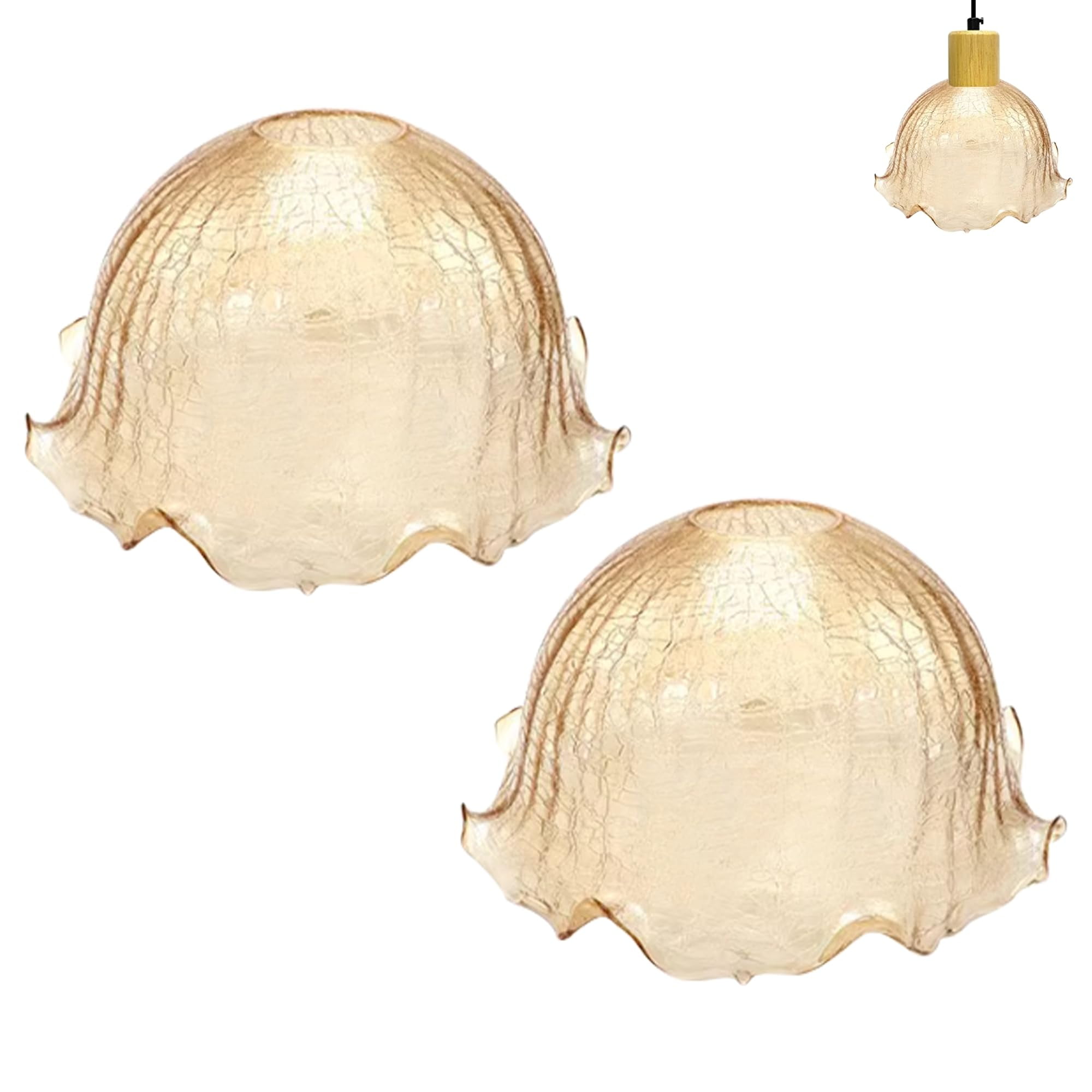 Industrial Table Lamp Shade RORIANO Amber Cracked Glass Lamp Shade - 5 Industrial Table Lamp Shade RORIANO Amber Cracked Glass Lamp Shade - 5