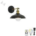 thumbnail image 1 of FSLiving Adjuatable Angle Bronze Socket with Black Metal Wall Sconces with Rechargeable Battery Operated LED Bulb Dimmable & RGB Mode & Timing Remote Control Lamp for Nightstand Staircase - 1 Light, 1 of 6