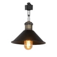 thumbnail image 1 of FSLiving Adjustable Angle H-Type Track Pendant Light E26 Bronze Base Black Metal Shade Retro Industrial Design Lighting Fixture for Kitchen Island Bar Sink Home Decor (No Bulb & Track) - 1 Light, 1 of 7