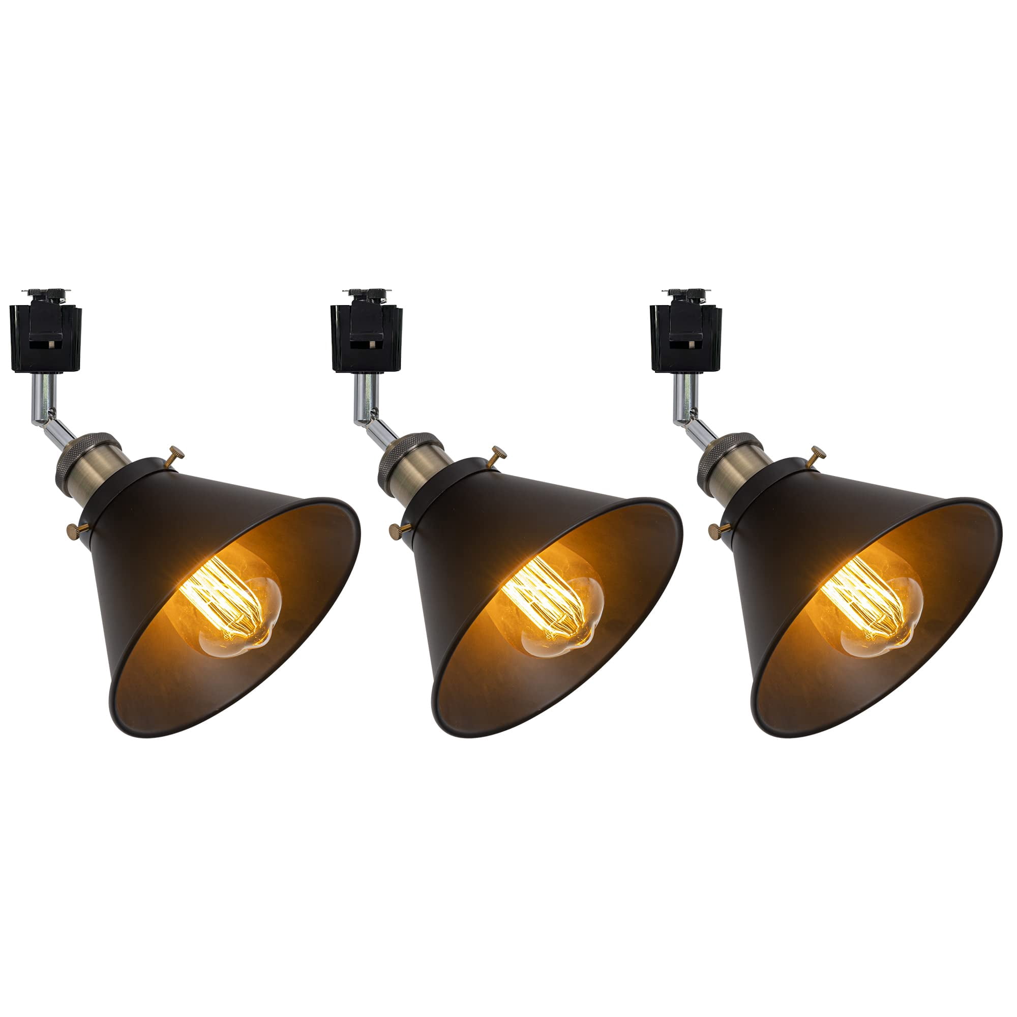 3-Pack J-Type Track Pendant Light White Cord Iron E26 Socket... 3-Pack J-Type Track Pendant Light White Cord Iron E26 Socket...