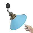 thumbnail image 1 of FSLiving Adjustable Angle Remote Control H-Type Track Pendant Light,E26 Bronze Base with Blue Metal Shade,Dimmable&Color Changing&Timing Lamp for Store (Ceiling Track Sold Separately) - 1 Light, 1 of 9