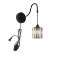 thumbnail image 1 of FSLiving Adjustable Height Gooseneck Wall Sconce with 9.8ft Plug-in Cord Retro Design Crystal Shade Dimmable Lighting Fixtures for Garage Farmhouse Warehourse,Bulb Sold Separately - 1 Light, 1 of 6