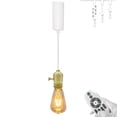 thumbnail image 1 of FSLiving Adjustable Height H Type Track Light with E26 DIY 3 Way Vintage Turn Knob Brass Lamp Socket,Remote Control with Smart Edison Bulbs,2200K-6500K,Timer for Sloped Ceiling,Customizable - 1 Light, 1 of 9
