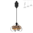 thumbnail image 1 of FSLiving Adjustable Height H Type Track Light Farmhouse BOHO Natural Hemp Rope Black Flower Cage Industrial Style 4 ft Track Mount Pendants Decorate for Kitchen Island Sloped Ceiling Customizable, 1 of 7
